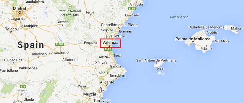 Kaart Valencia